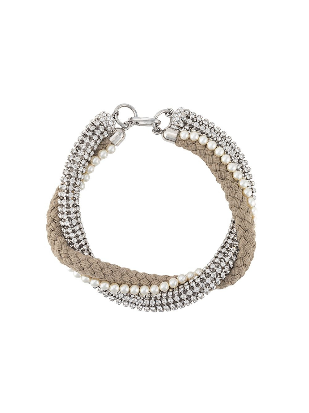 woven embellished necklace - 1