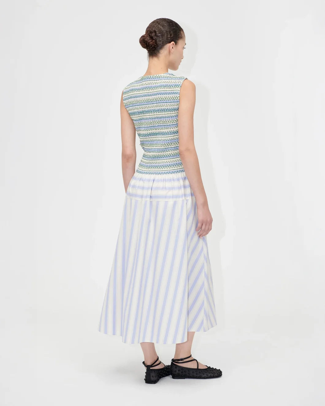 SMOCKED GATHERED TANK DRESS - 3