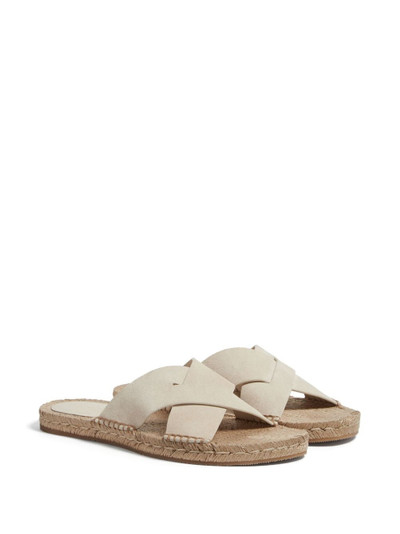 ZEGNA crossover-strap suede sandals outlook