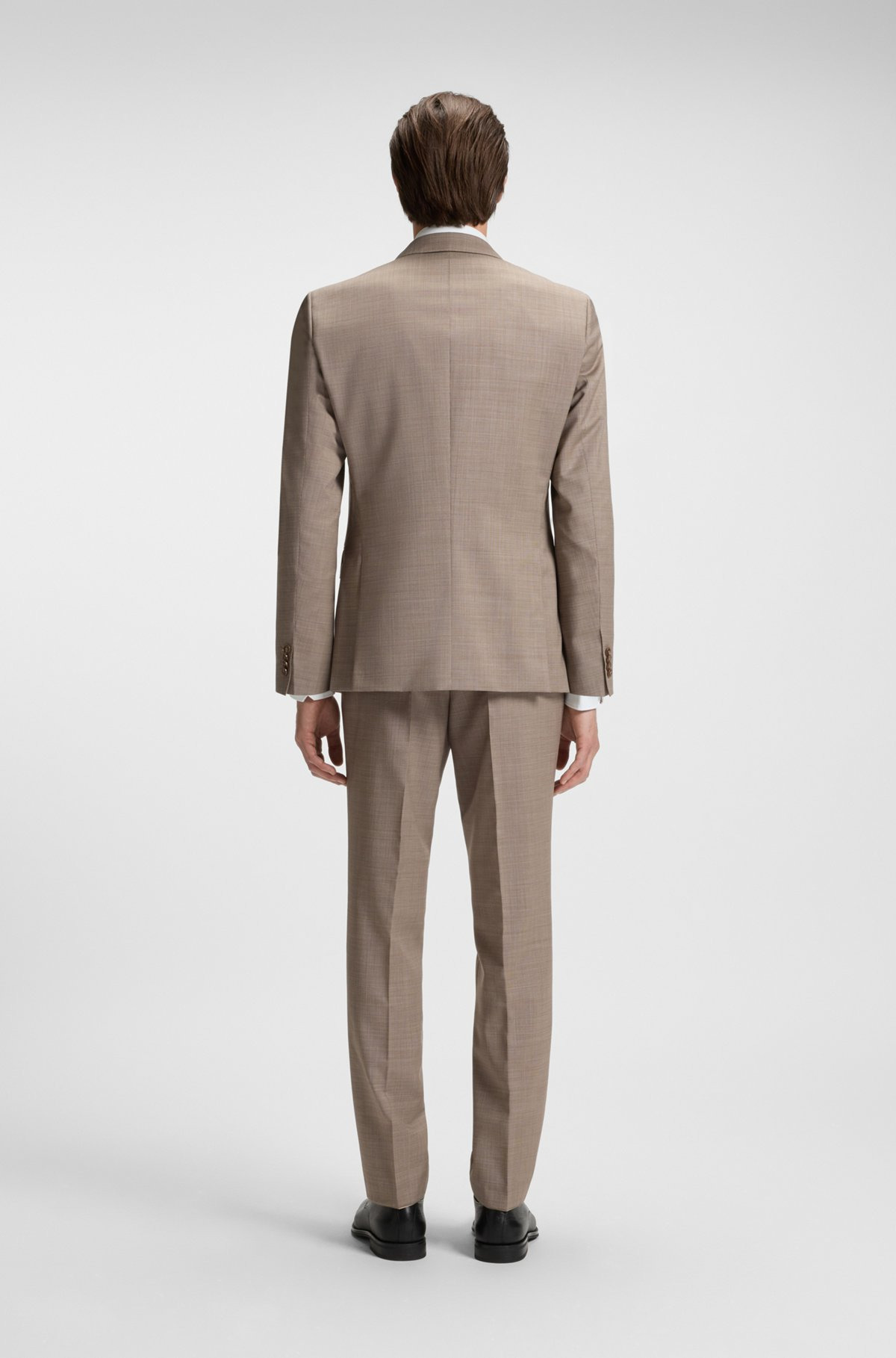 SLIM-FIT THREE-PIECE SUIT IN MICRO-PATTERNED WOOL - 3