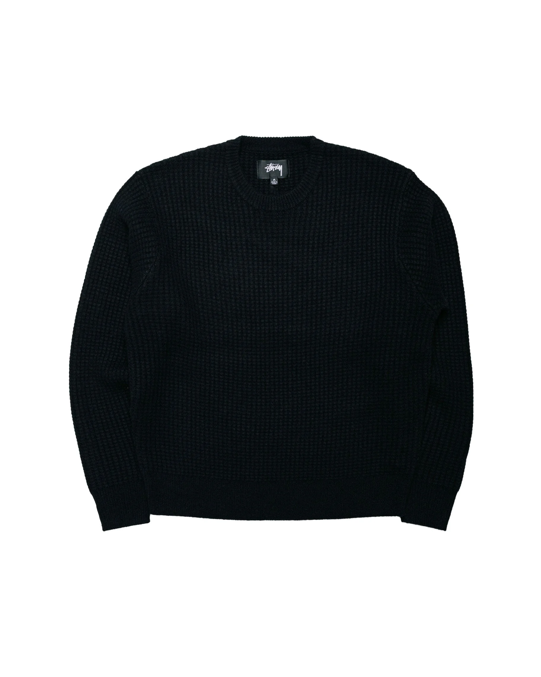Stüssy Waffle Cashmere Sweater Black - 1