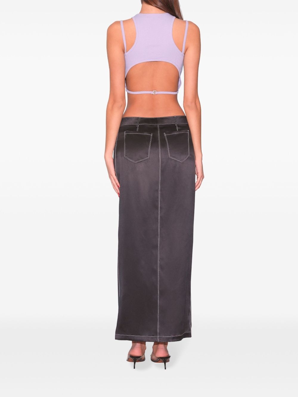 strappy ribbed tank top - 3