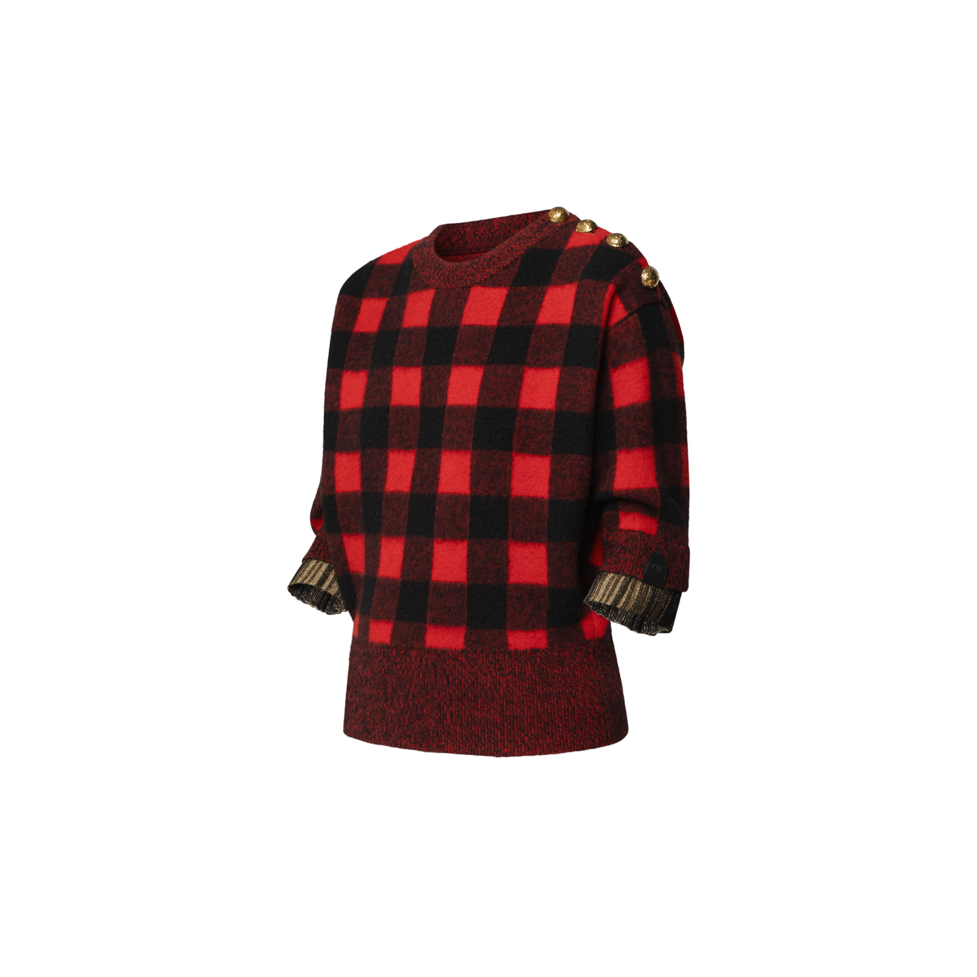 Graphic Check Knit Top - 2