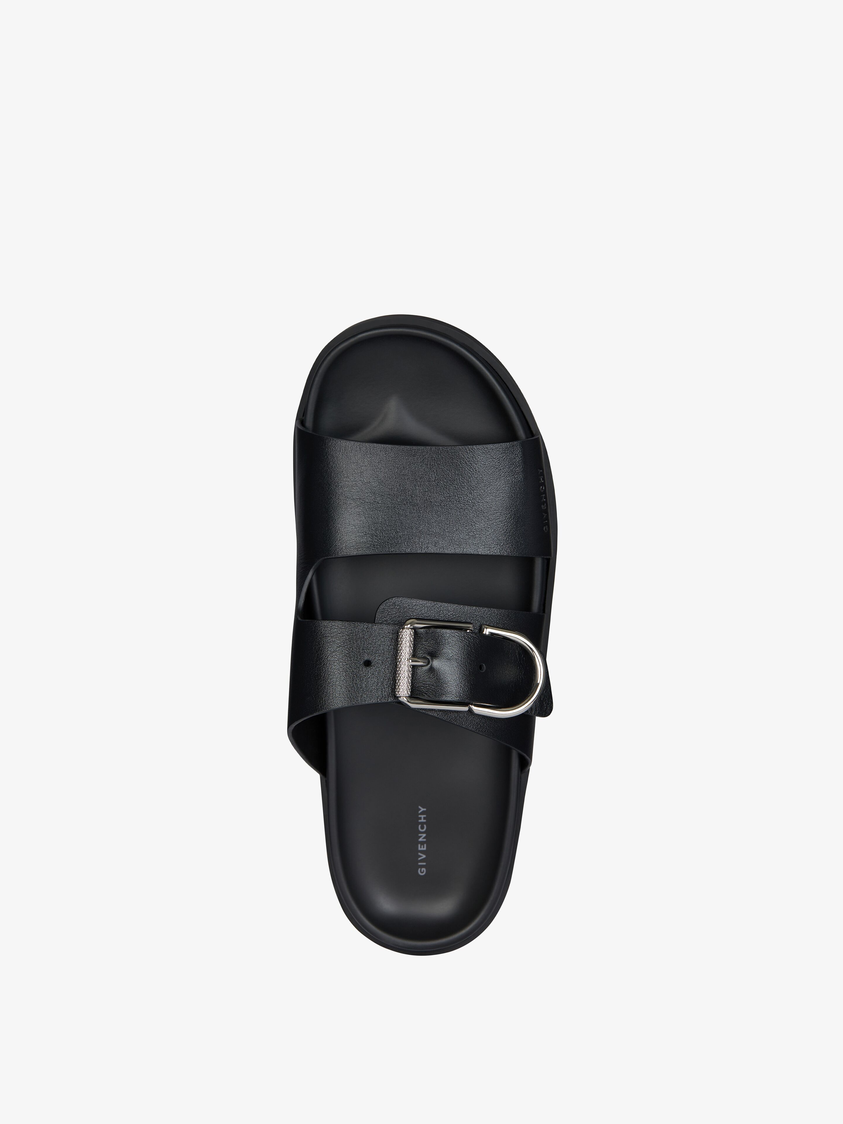 VOYOU FLAT SANDALS IN GRAINED LEATHER - 4
