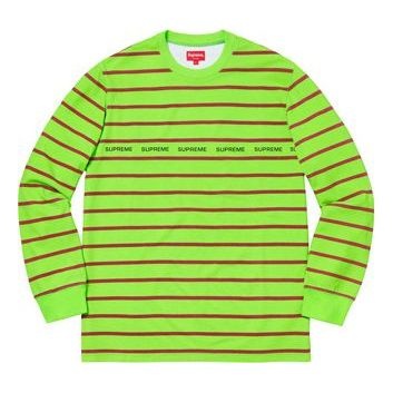 Supreme SS19 Printed Stripe Pique LS Top GreenT SUP-SS19-507 - 1