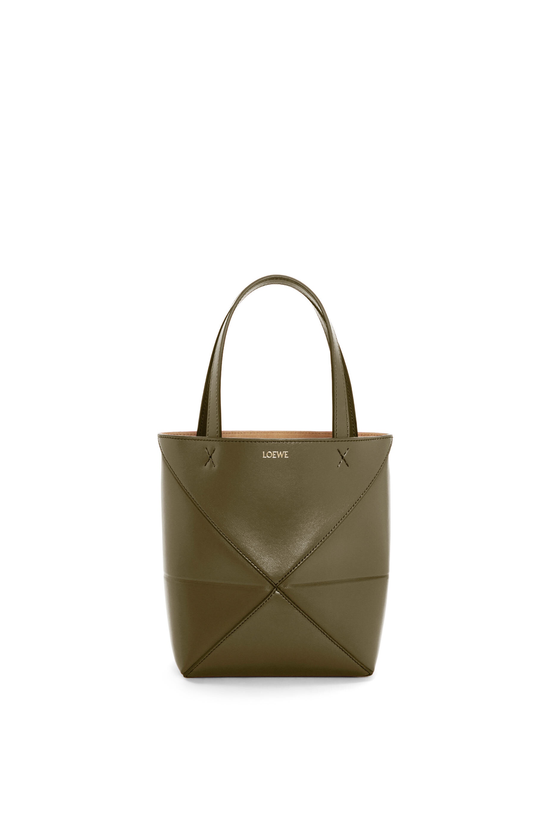 Mini Puzzle Fold Tote in shiny calfskin - 1