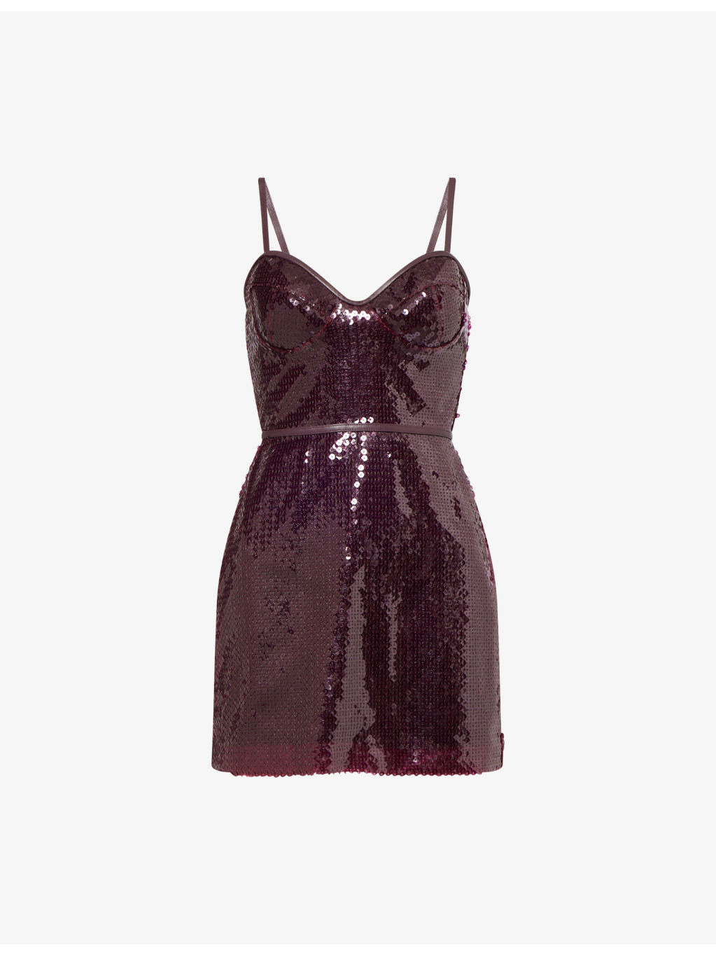Sweetheart-Neck Sequin-Embellished Mini Dress - 1