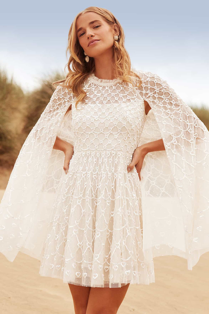 Needle & Thread Heart Lattice Micro Mini Dress outlook