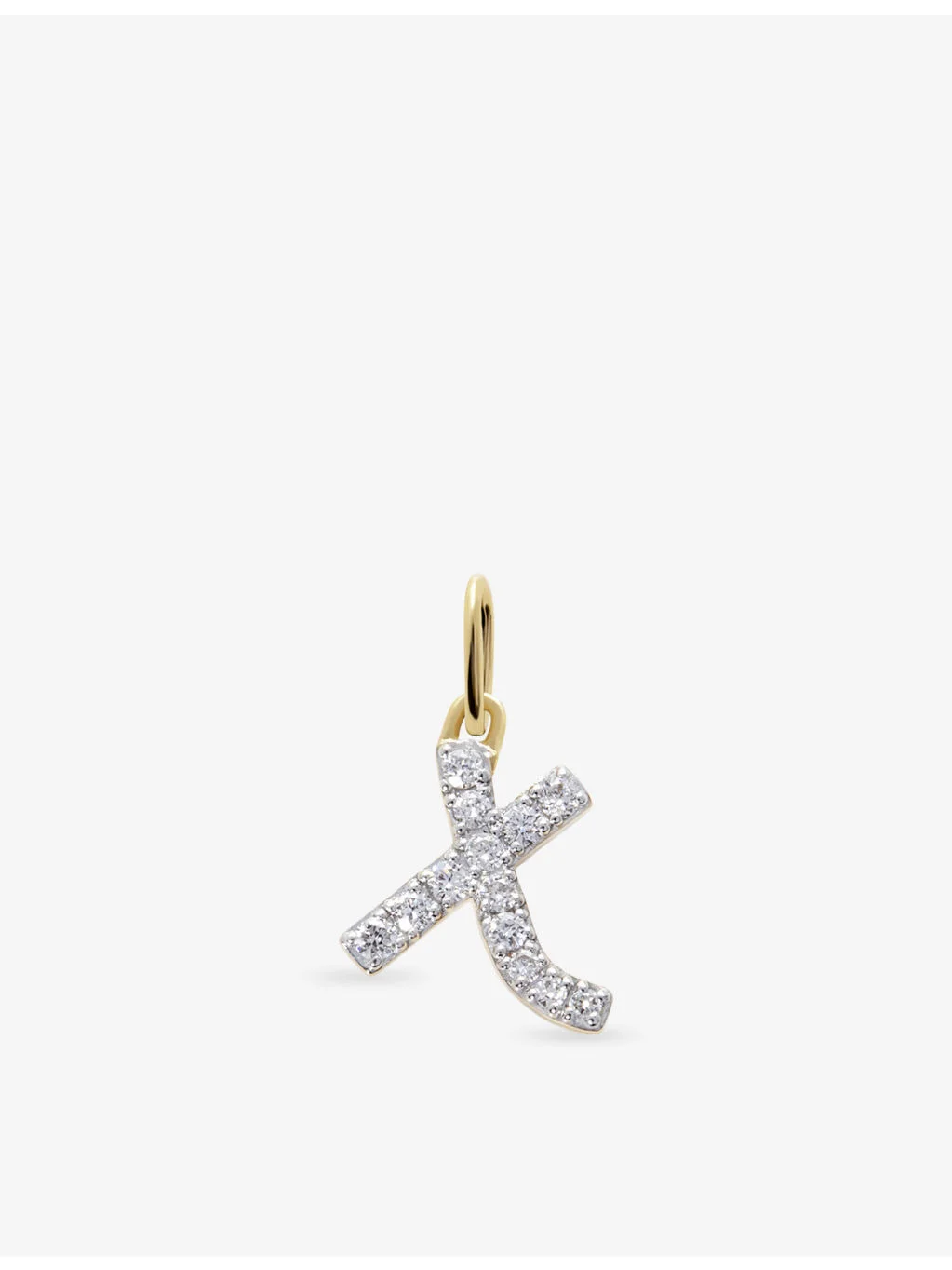 X Letter 14ct Yellow-Gold And Lab-Grown Diamond Charm - 1
