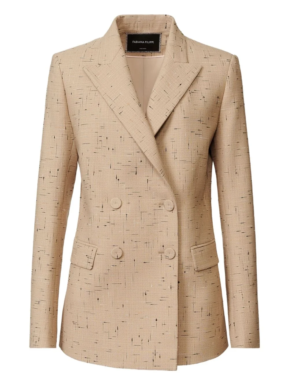 double-breasted speckled blazer - 1