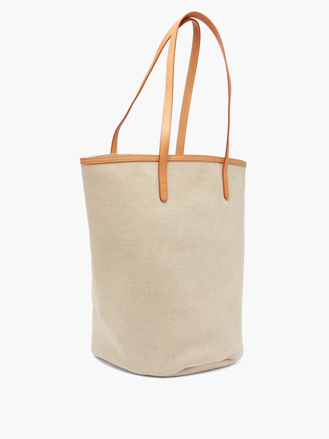 Canvas leather-trimmed tote bag - 4