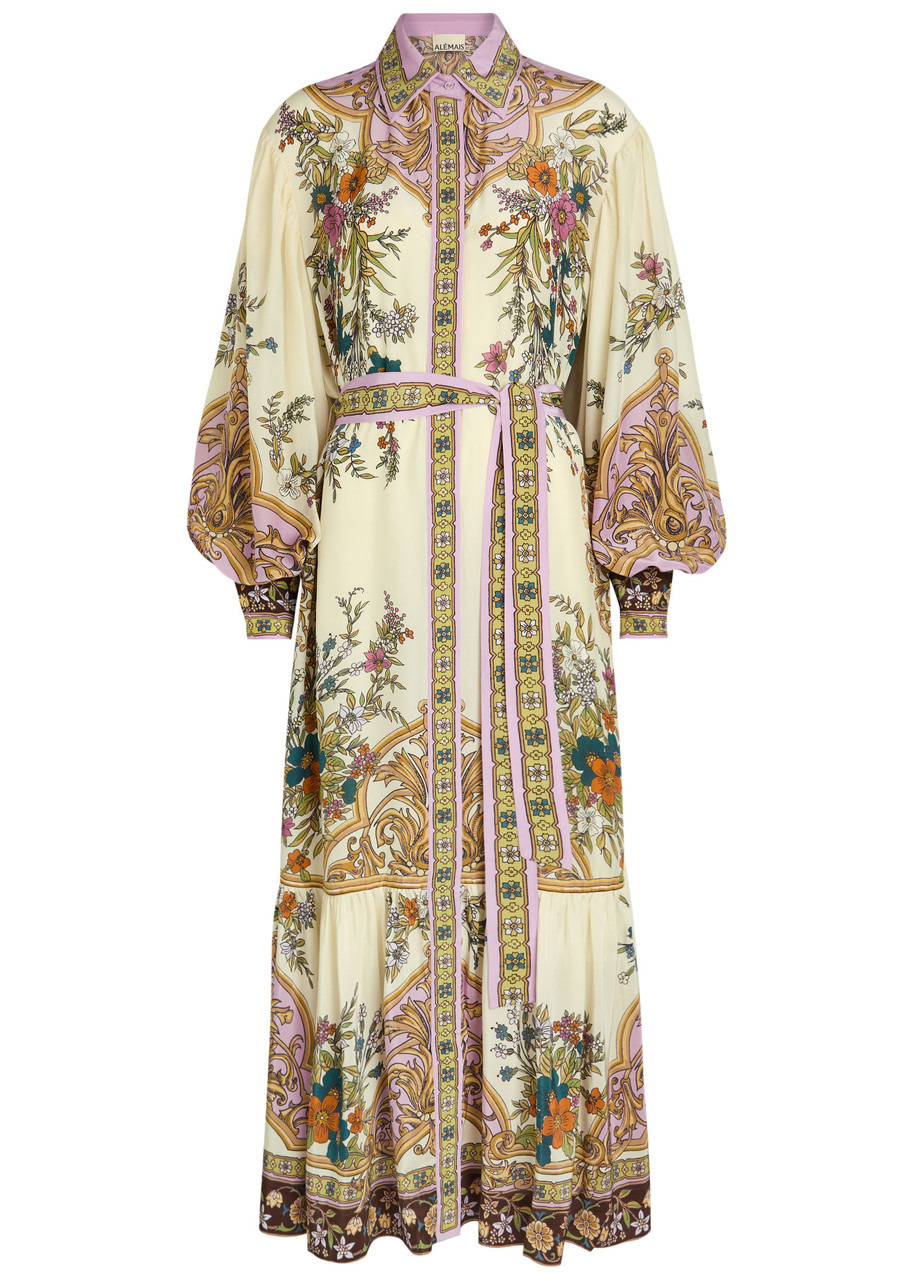 Alemais Antoinette Floral-print Chiffon Maxi Shirt Dress - 1