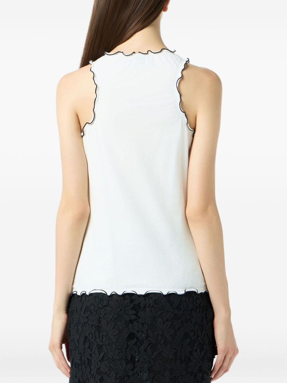 cat-print ruffled T-shirt - 5