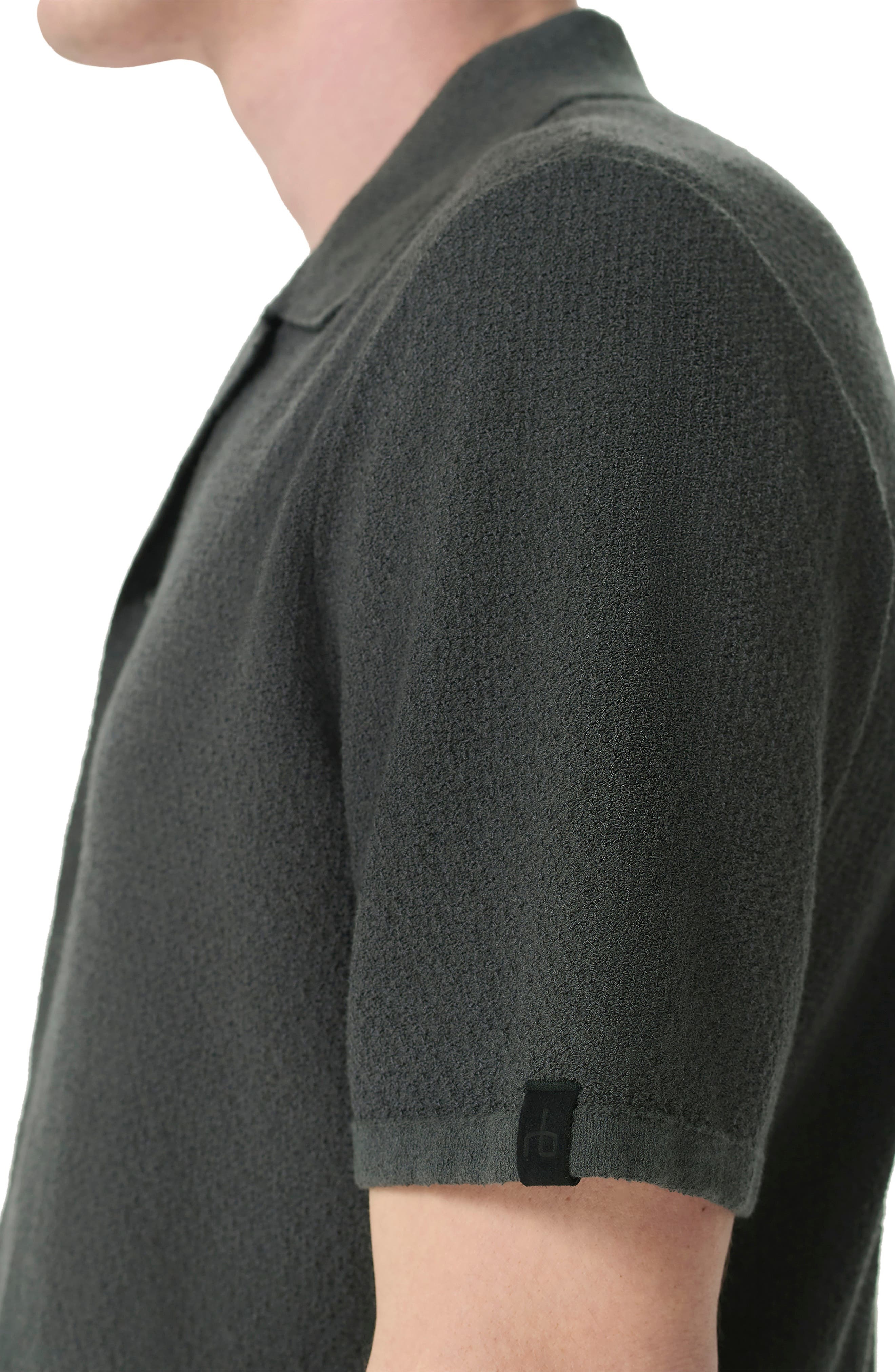 rag & bone Zigzag Avery Zuma Toweling Camp Shirt in Dark Grey at Nordstrom - 2