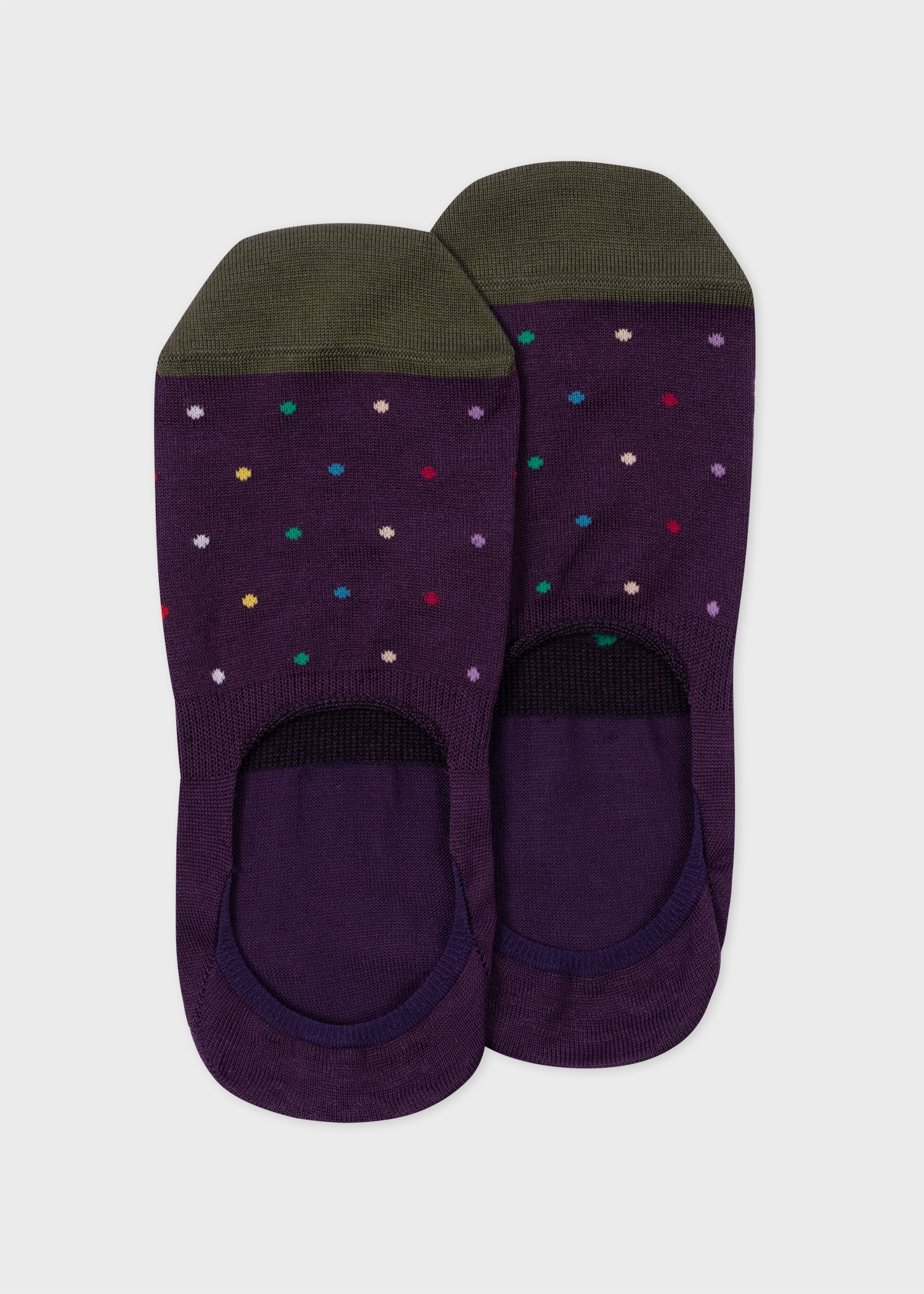 Purple Polka Dot Loafer Socks - 1