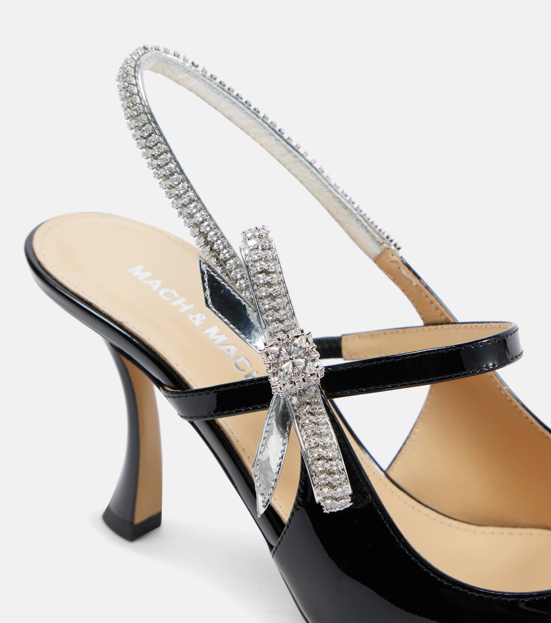 Crystal Cube embellished leather pumps - 5
