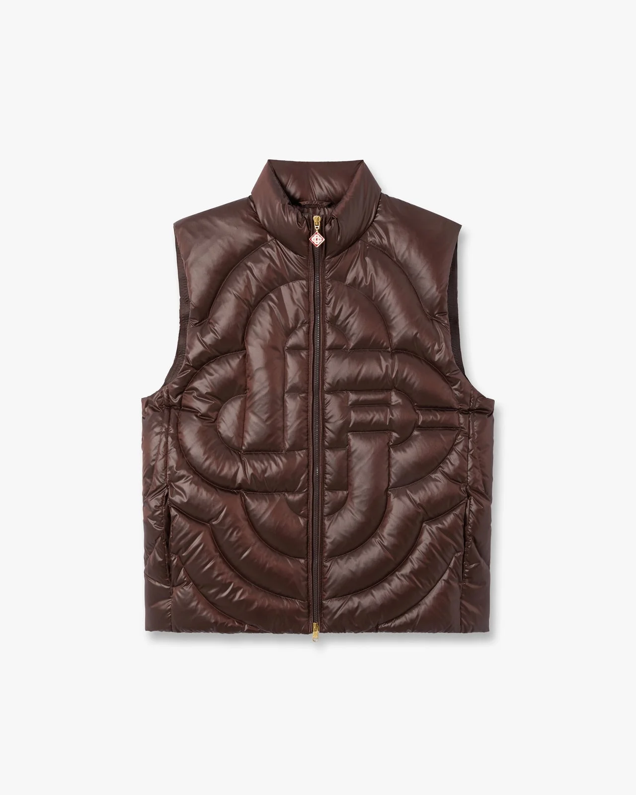 Dark Brown Quilted Down Puffer Vest | Casablanca Paris - 1