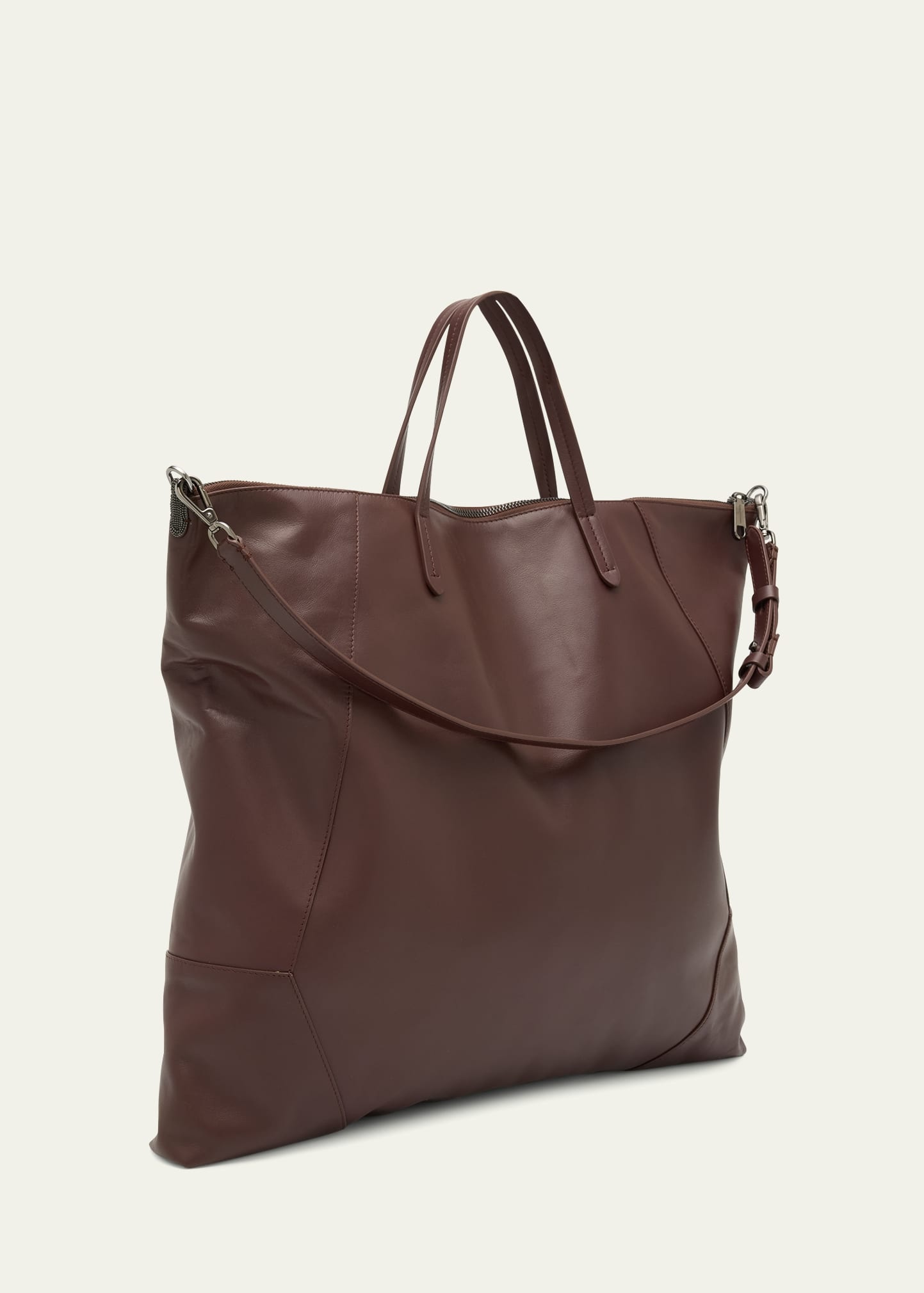 Duo Large Calfskin Shopper Shoulder Bag - 3
