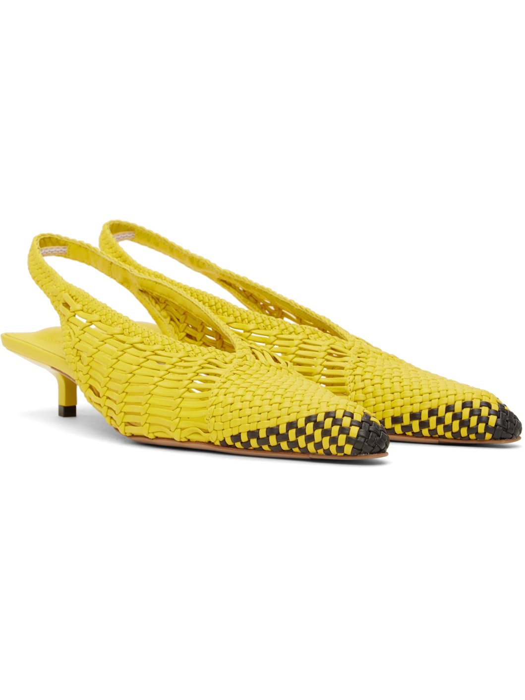 Yellow La Croisière 'The low Cubisto Banane' Heels - 4