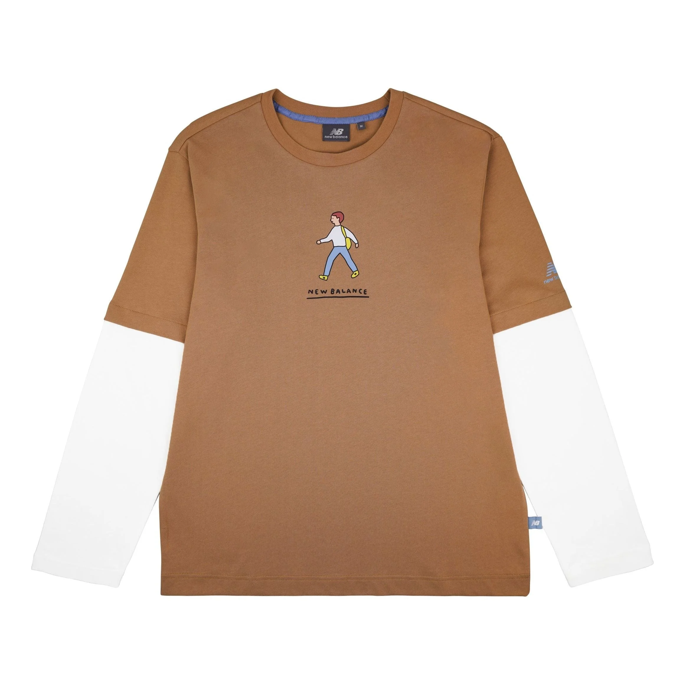 New Balance x Zero Per Zero Colorblock Long Sleeve Tee 'Brown White' NDA47013-BEI - 1