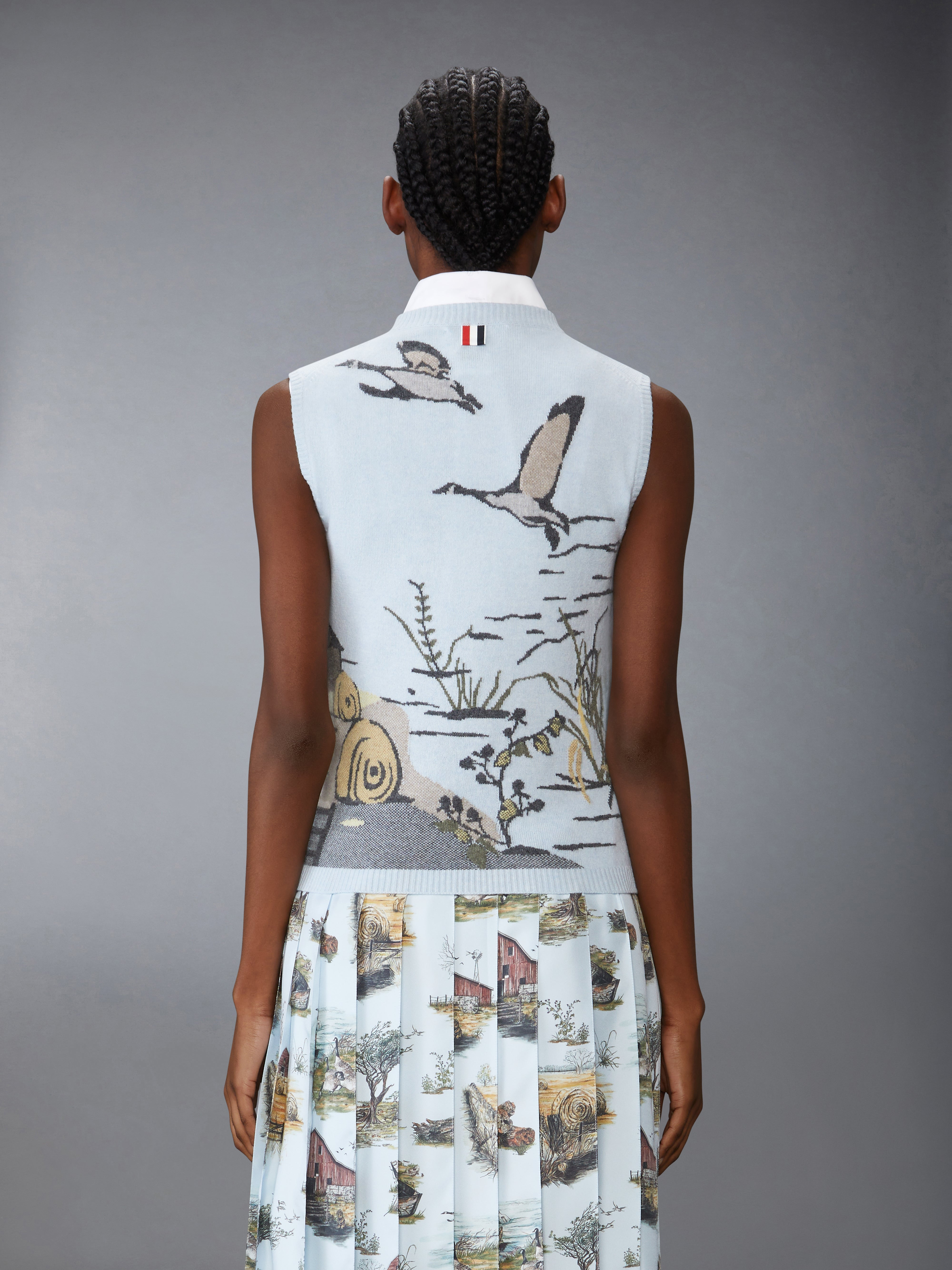 SCENIC INTARSIA CASHMERE SHELL TOP - 3