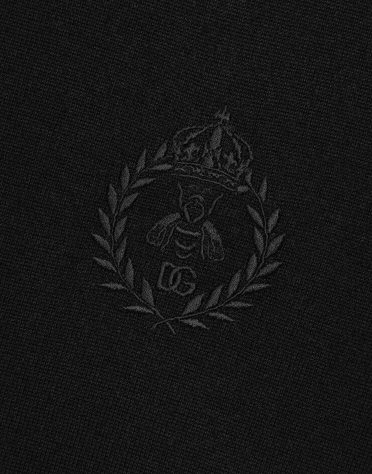 Cashmere polo-style sweater with DG logo embroidery - 3