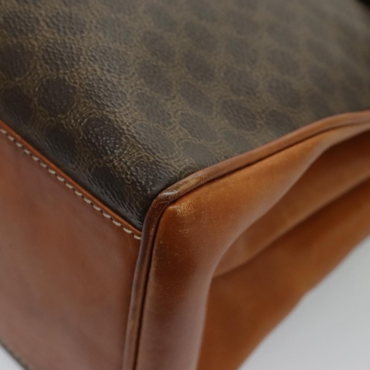 CELINE Macadam Canvas Hand Bag Coated Canvas Brown - 16