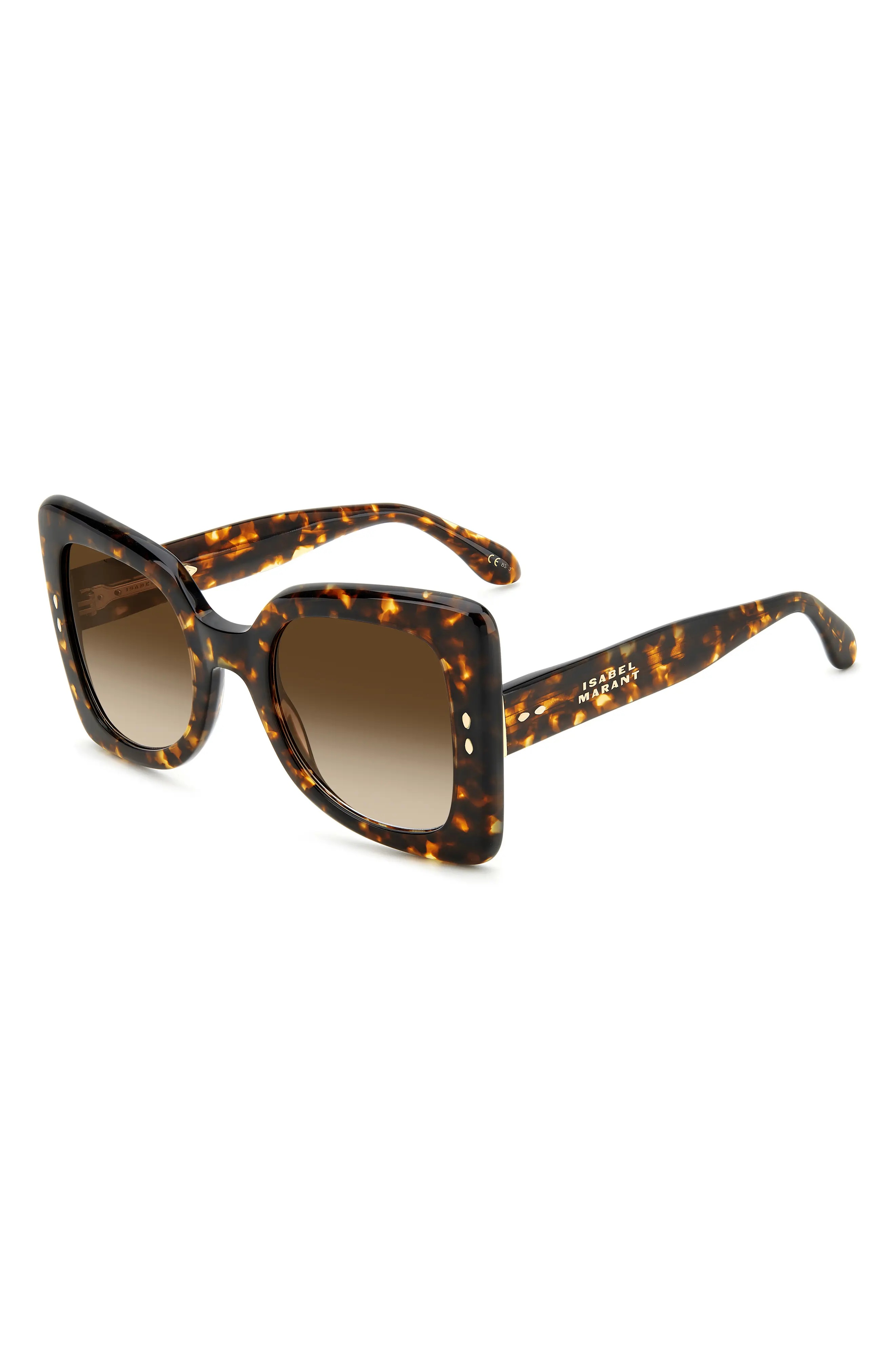 The New 52mm Gradient Square Sunglasses in Havana/Brown Gradient - 2