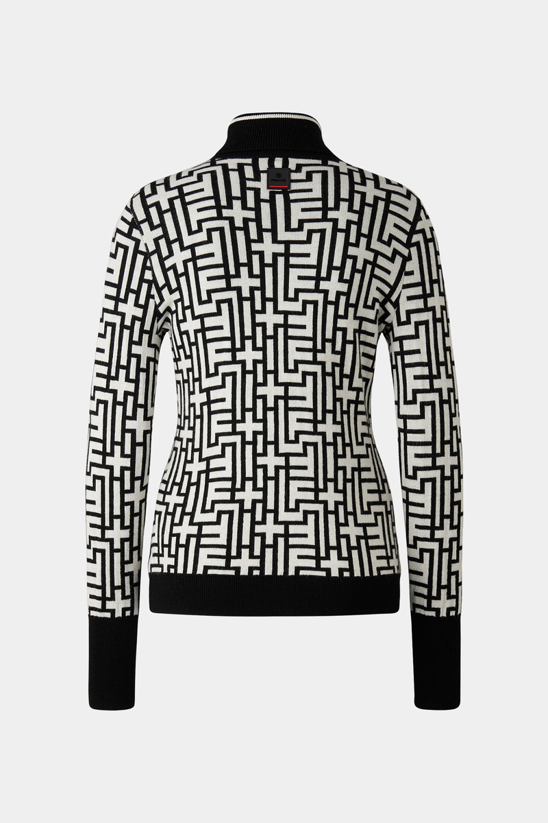 BOGNER Maira turtleneck sweater in Black/Off-white outlook