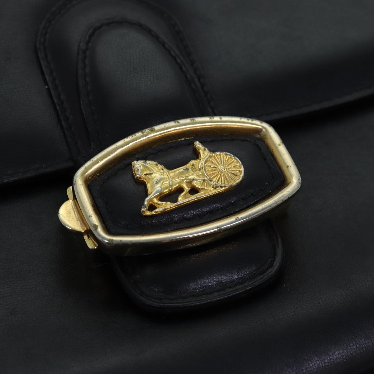 CELINE Horse Carriage Shoulder Bag Leather Black - 9