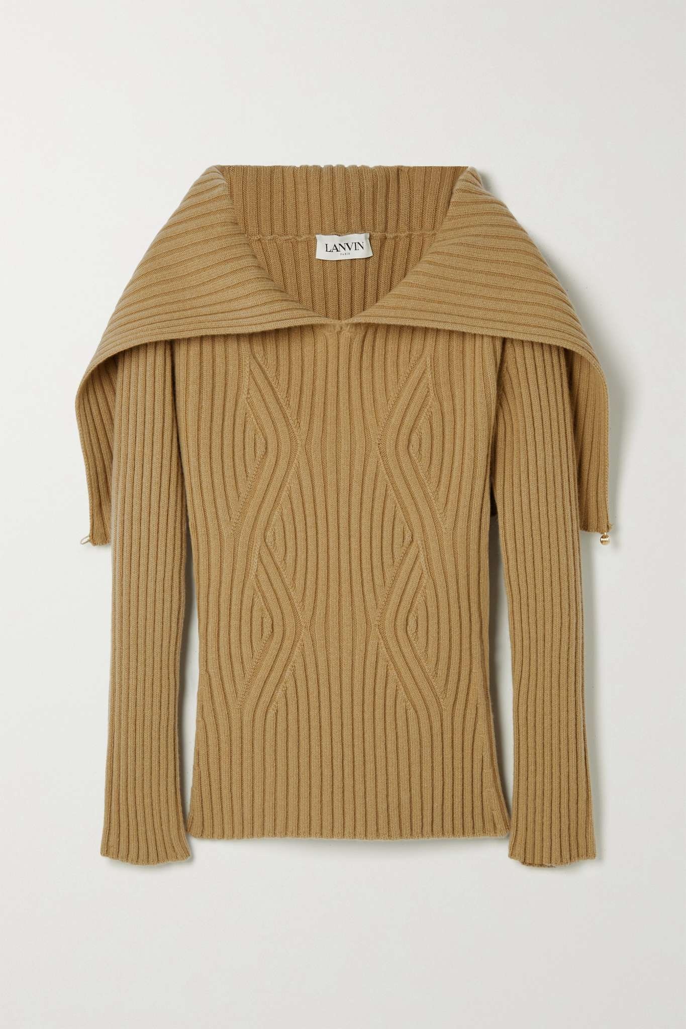 Ribbed wool and cashmere-blend sweater - 1