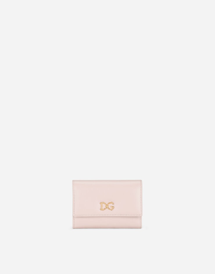 Small calfskin continental wallet with baroque GD logo - 1