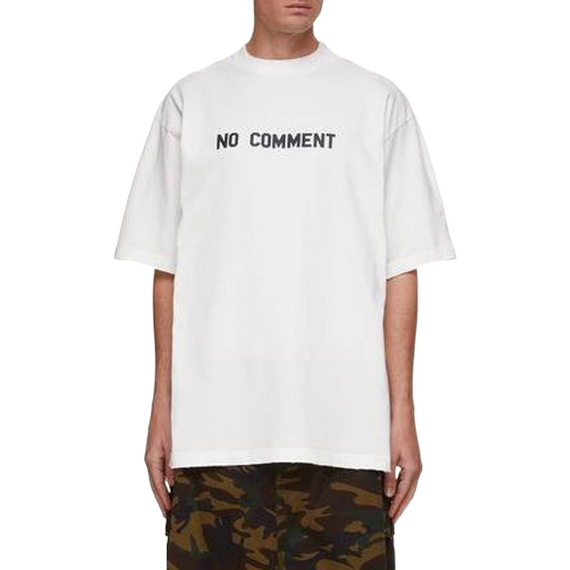 BALENCIAGA Balenciaga No Comment Cotton T-Shirt 'White' 684155TLVG33307 outlook
