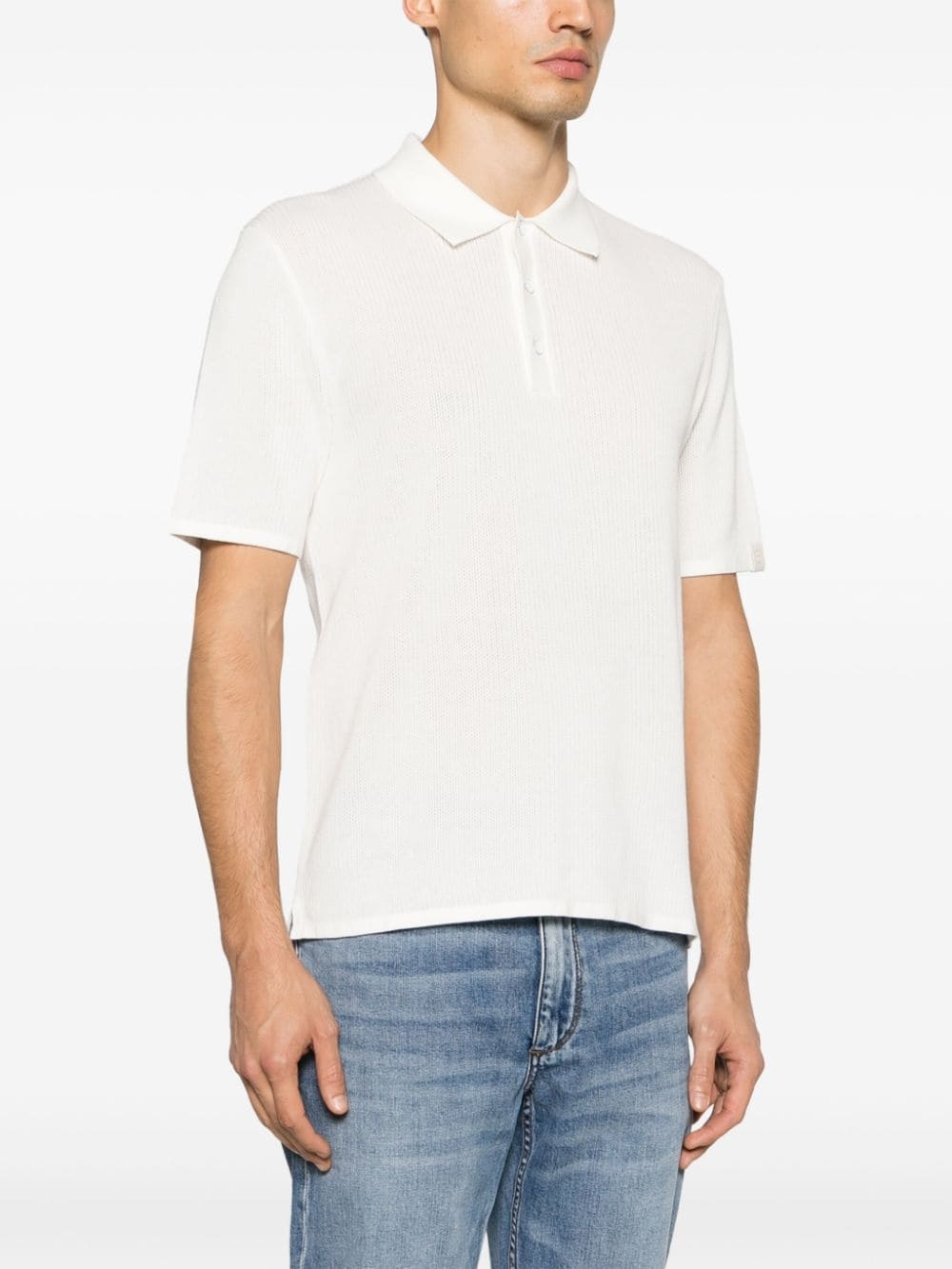 Harvey ribbed-knit polo shirt - 3