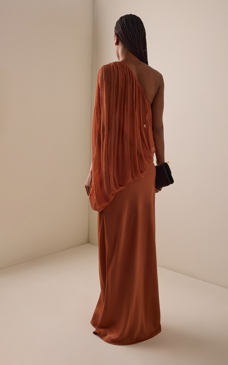 Exclusive Solstice One-Shoulder Satin Maxi Dress 4