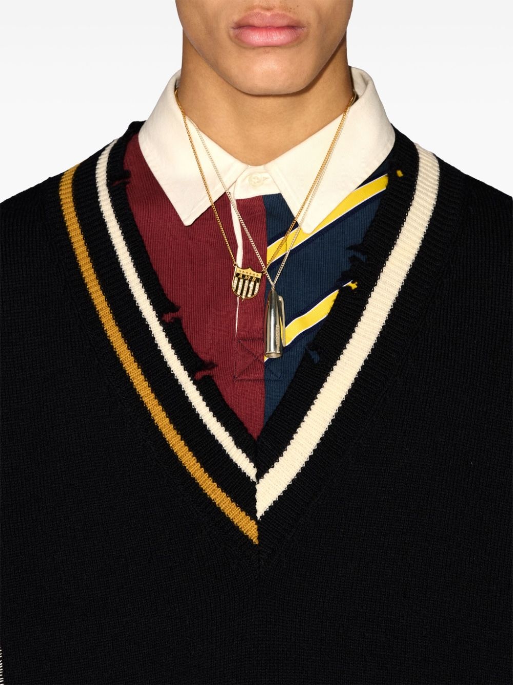 raw-cut striped jumper - 6