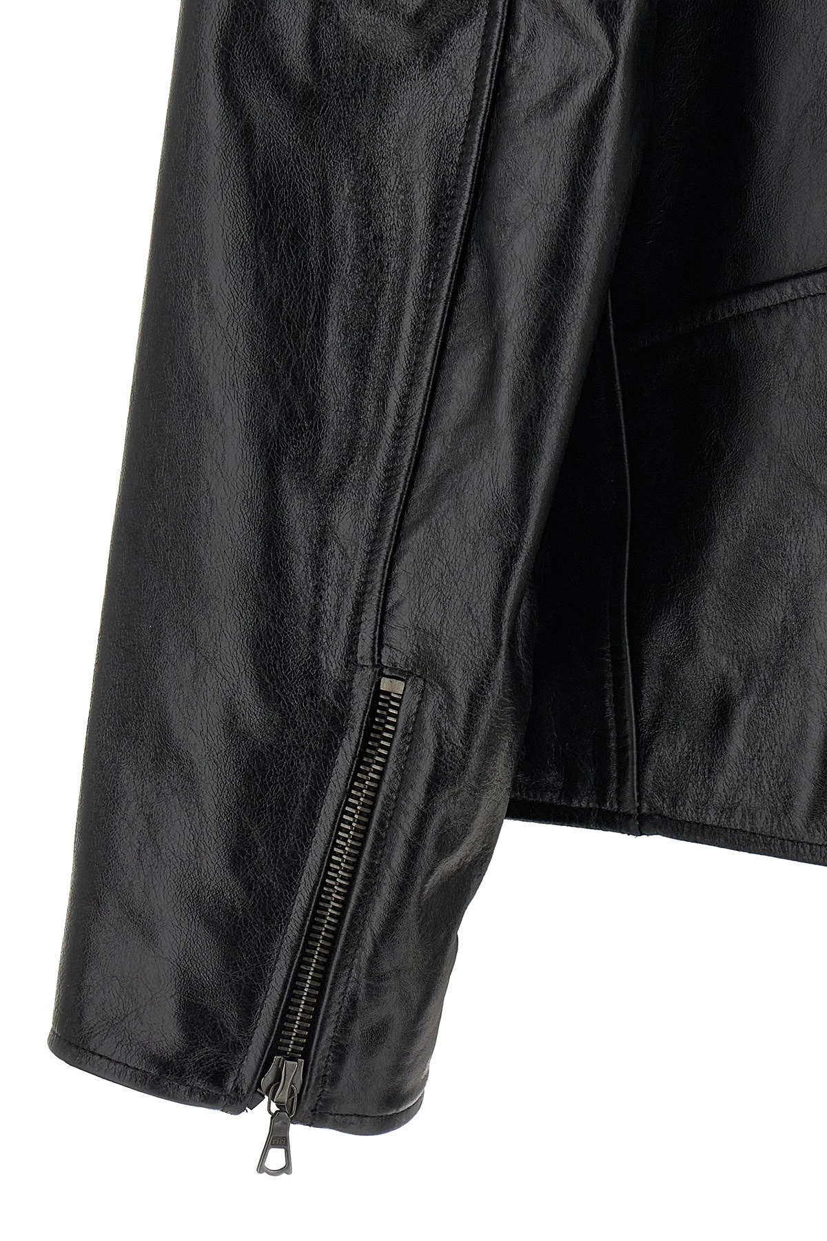 Leather biker jacket - 4