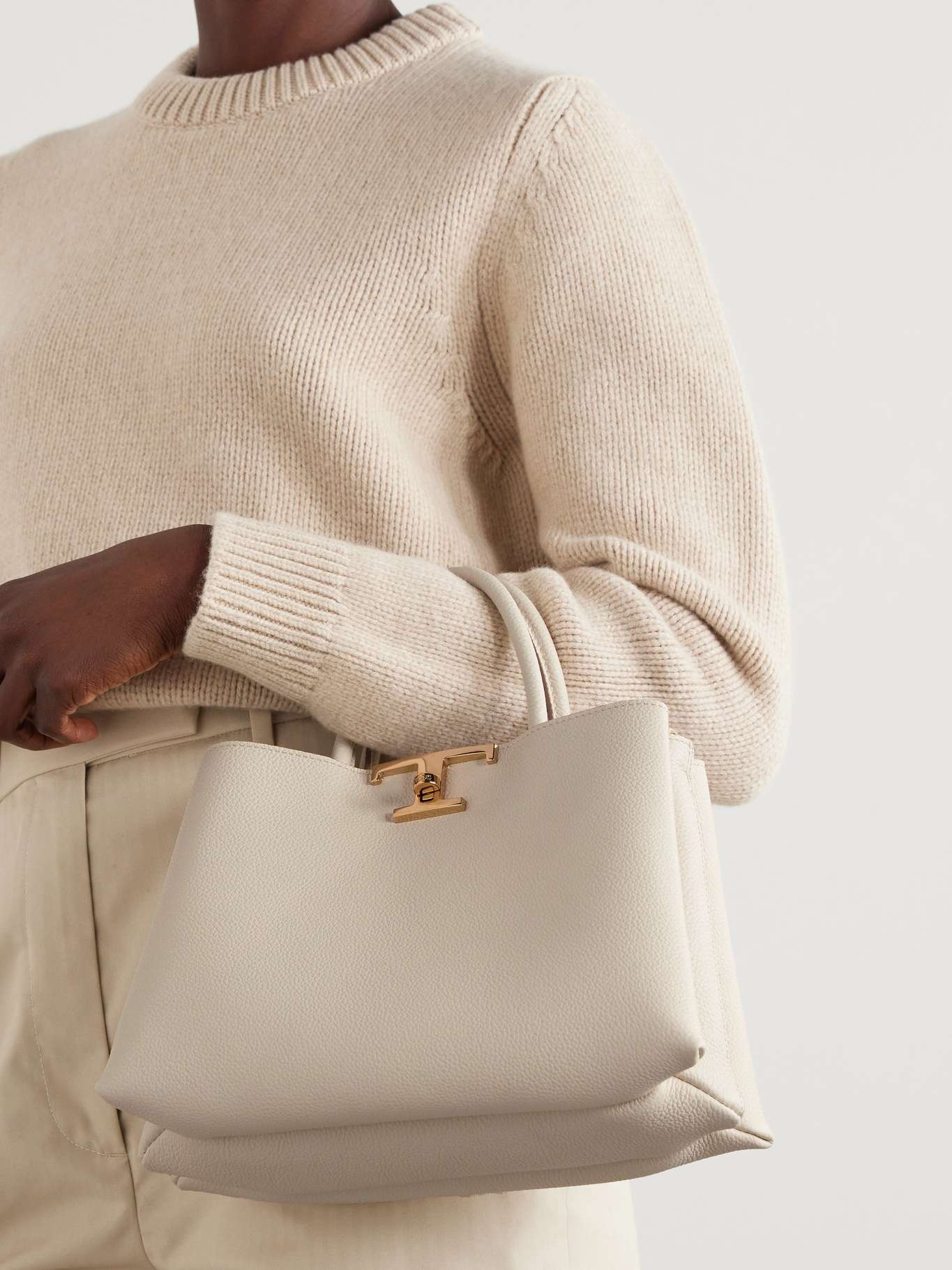 Manici textured-leather tote bag - 2