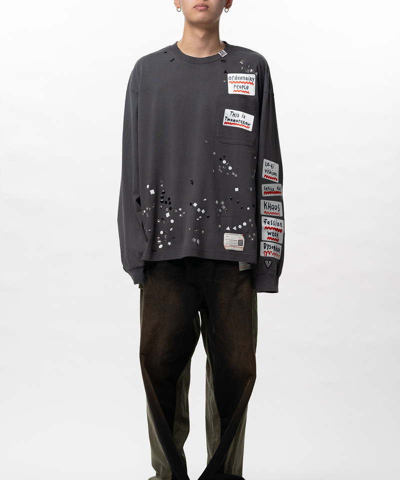 Embellished Sticker Long Sleeve T-shirt 8
