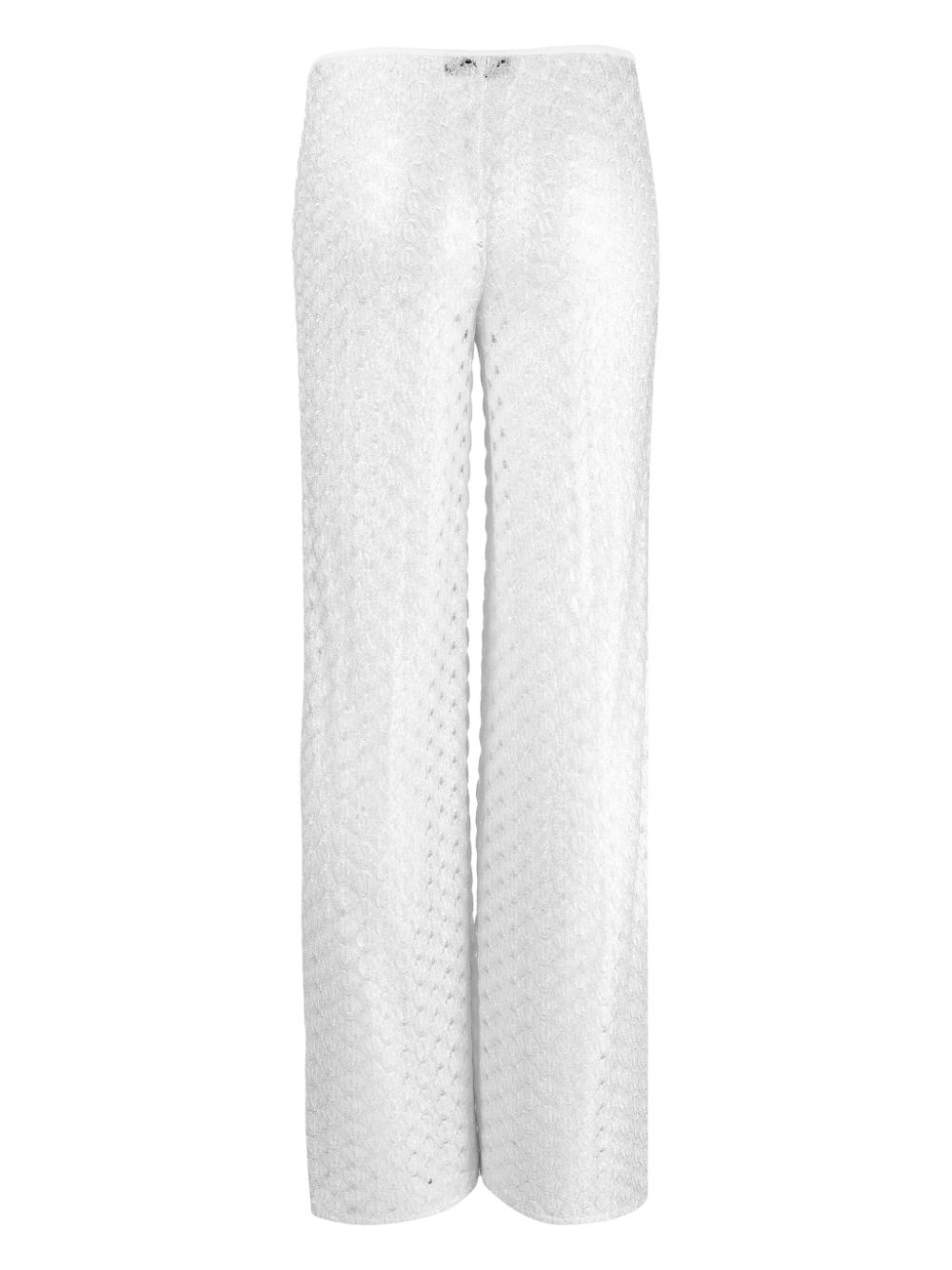 Zigzag-woven mesh flared trousers - 2