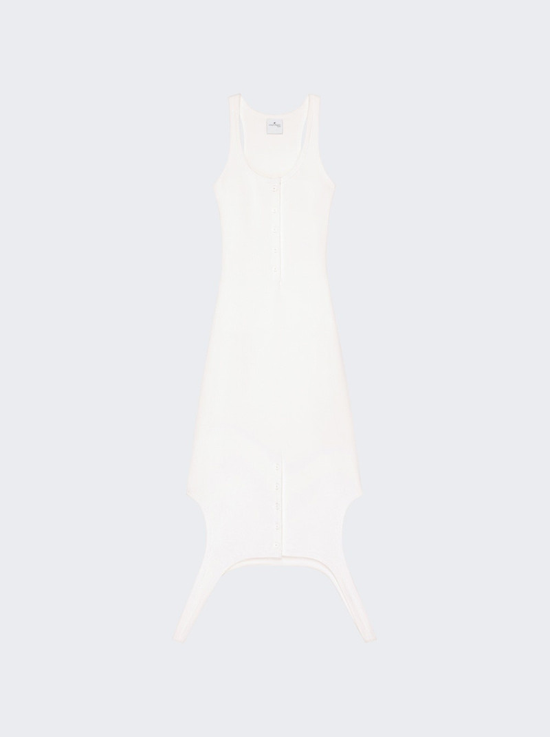 Reversed Rib Knit Long Dress Heritage White 1
