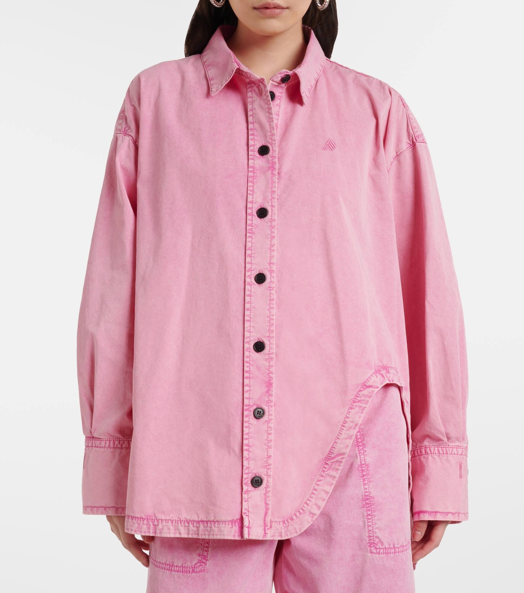 Diana asymmetric cotton canvas overshirt - 6