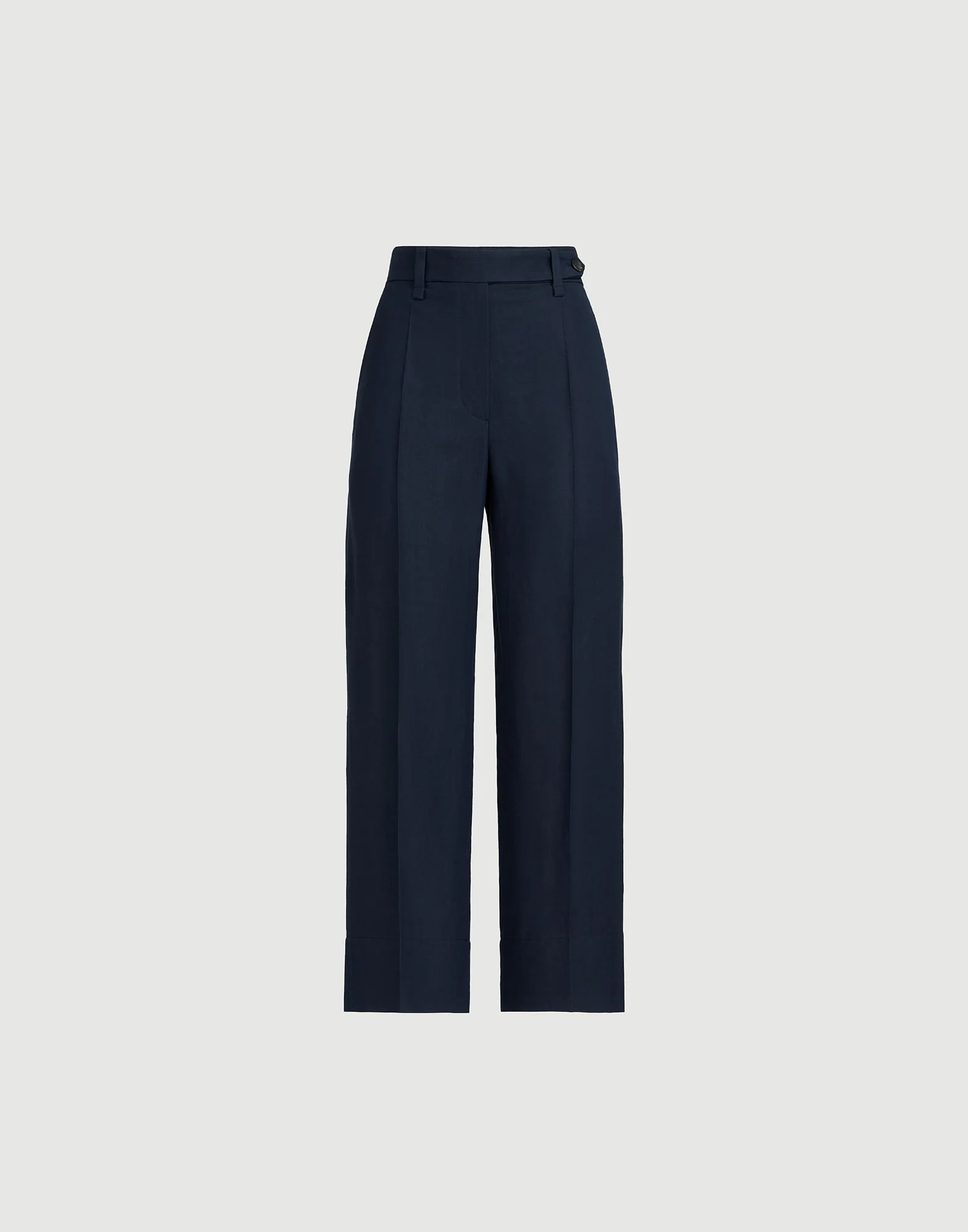 Viscose and linen fluid twill cigarette trousers with monili - 1