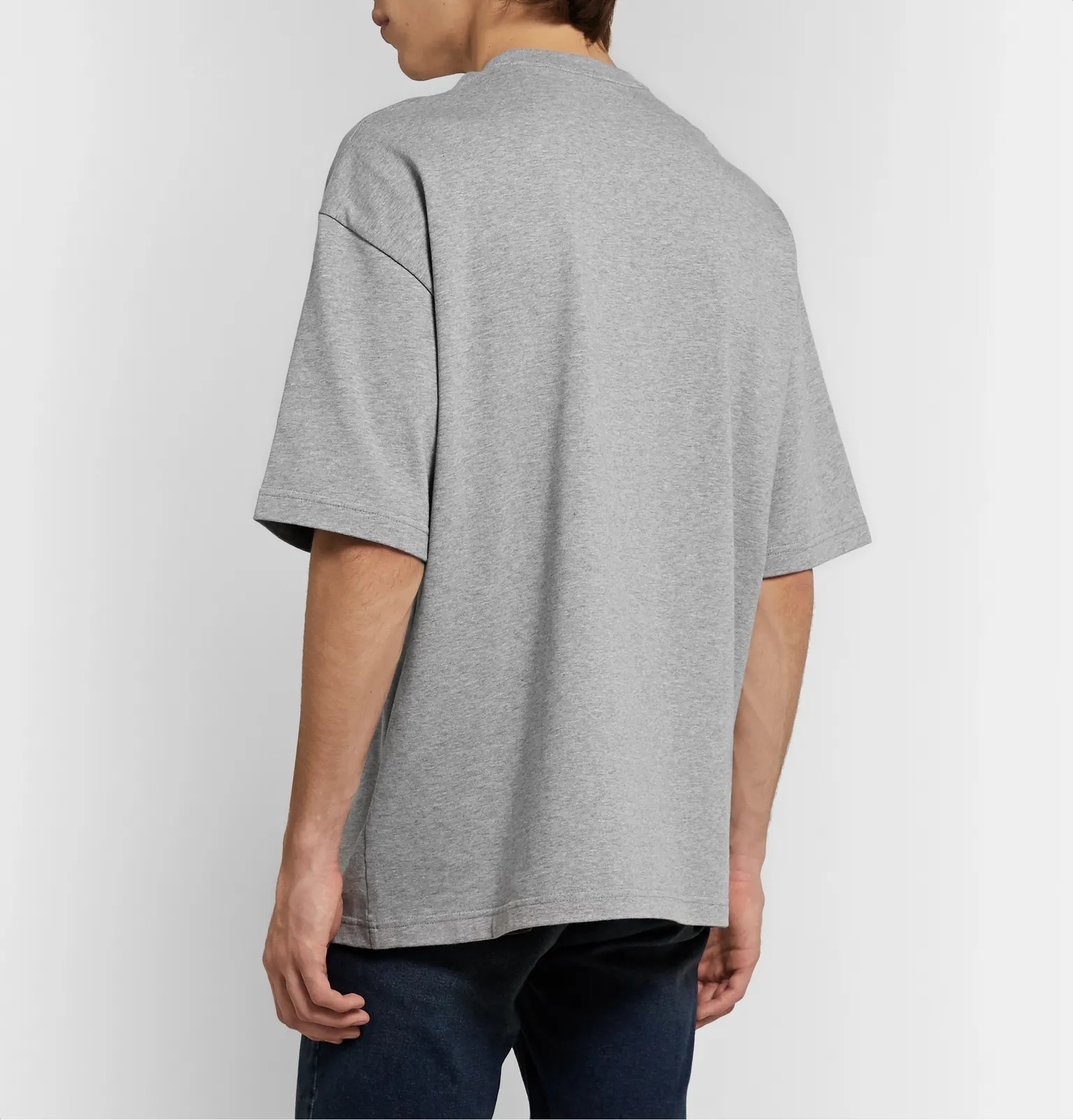 Oversized Logo-Print Mélange Cotton-Jersey T-Shirt - 5