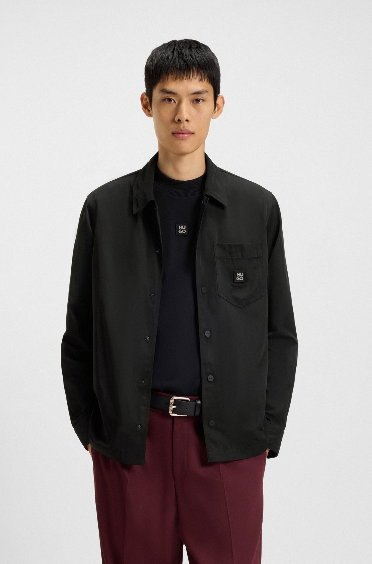 OVERSIZE-FIT SHIRT WITH STACKED-LOGO BADGE - 2