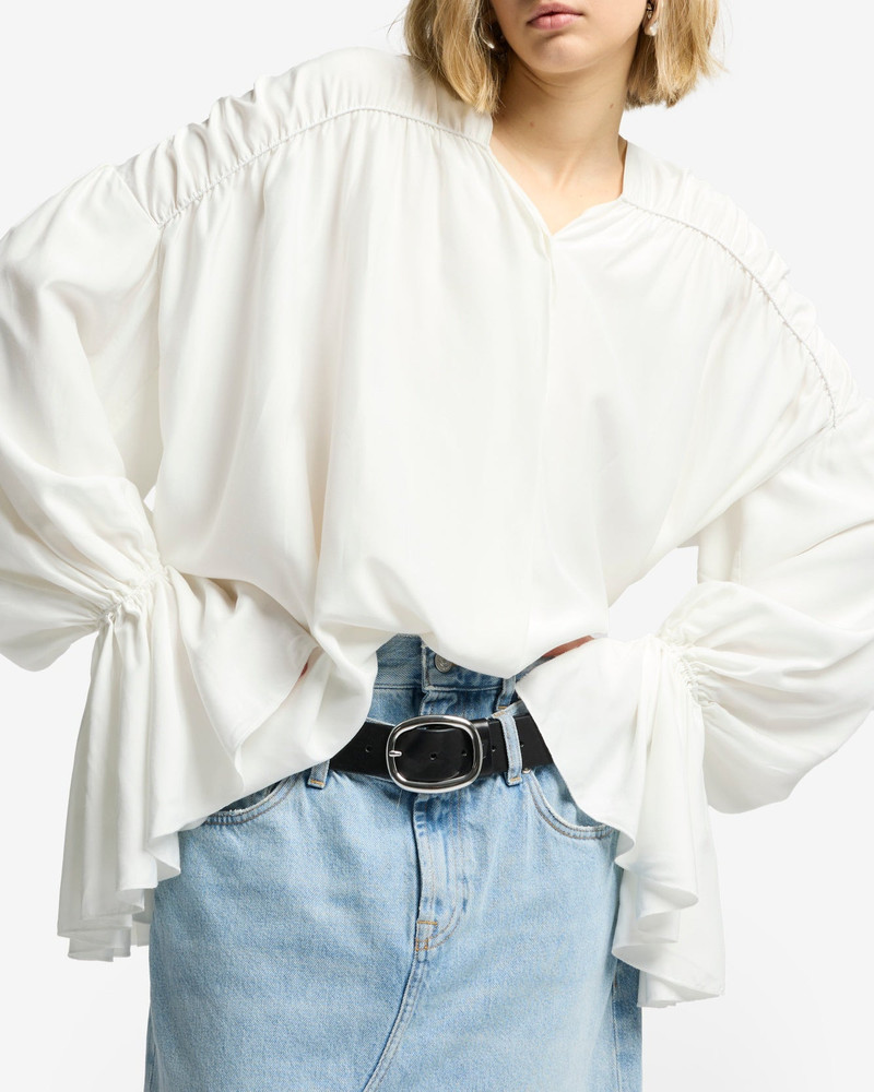 Silk Blend Ariel Shirt in White 4