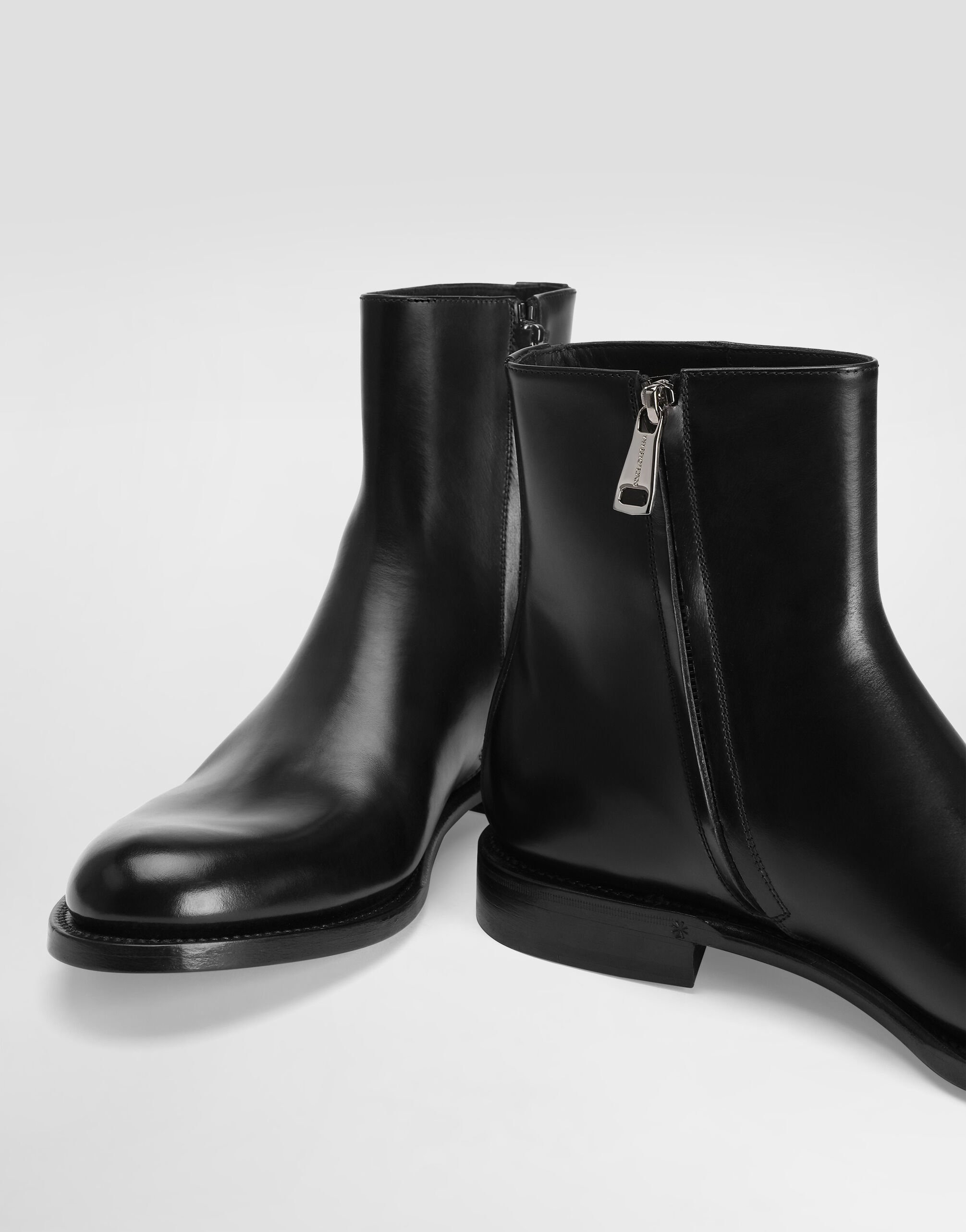 Brushed leather ankle boots - 4