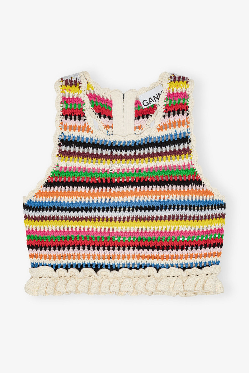 MULTICOLOUR CROCHET FRILL TOP 1