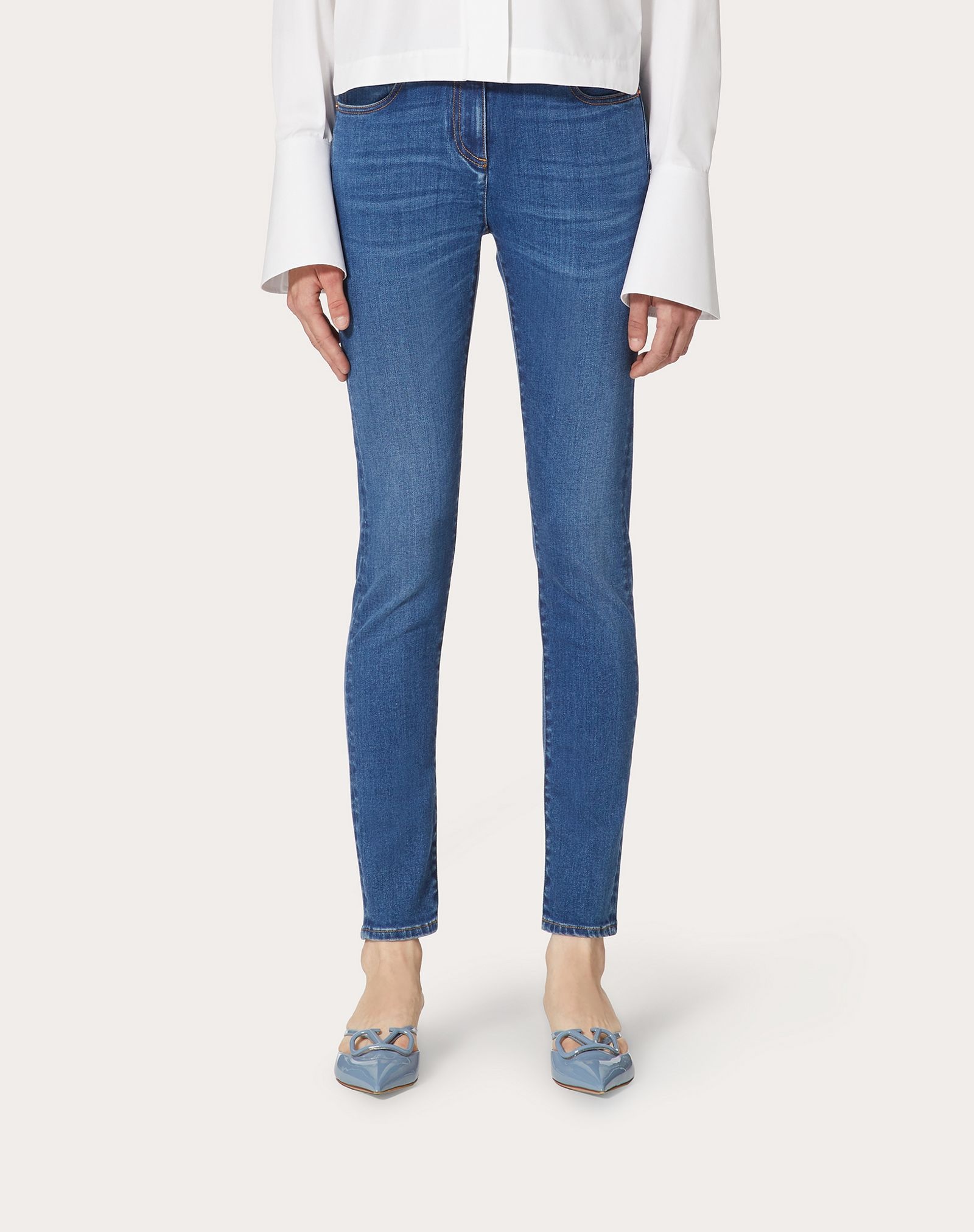 Blue Stretch Denim Jeans - 3