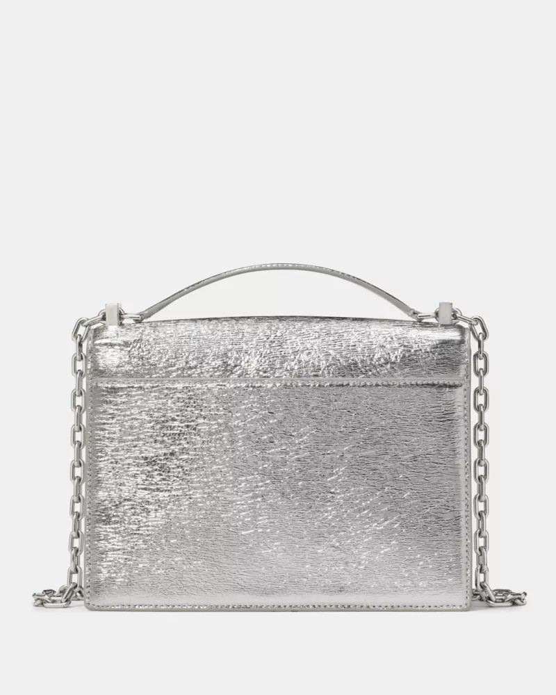 Deco Crinkle Metallic Chain Shoulder Bag 5